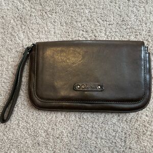Olive green Cole Haan Wristlet